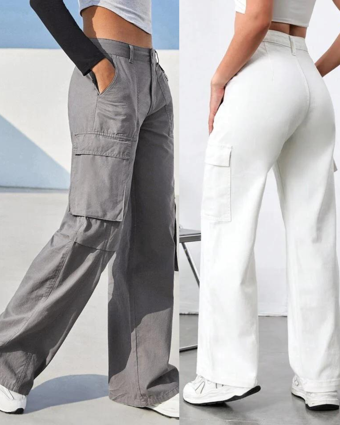 White Cargo Jeans Women | PrettyLittleThing CA